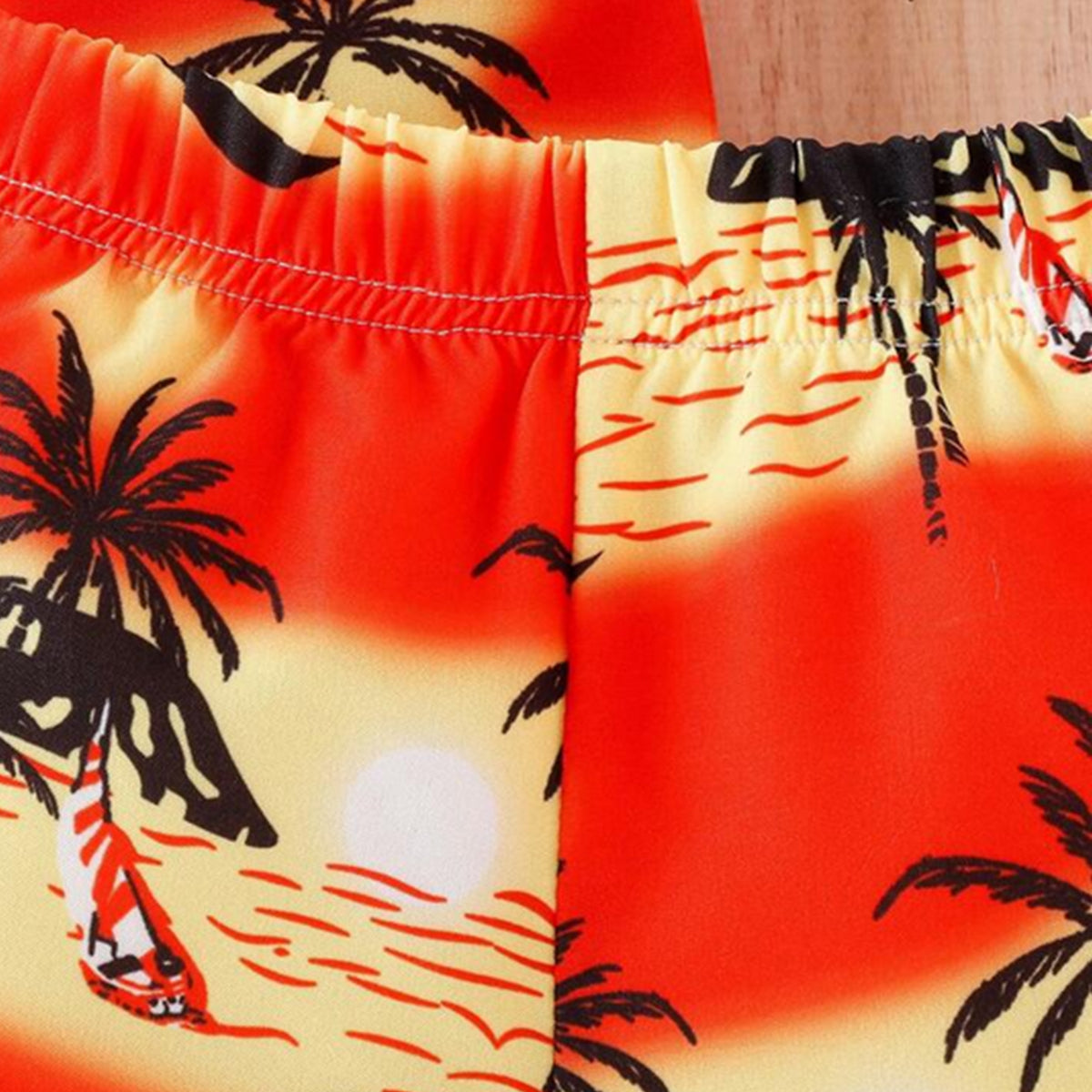 Venutaloza Stylish Kid's Sunshine Tropical Print Shirt & Shorts Without tee Two Piece Set.