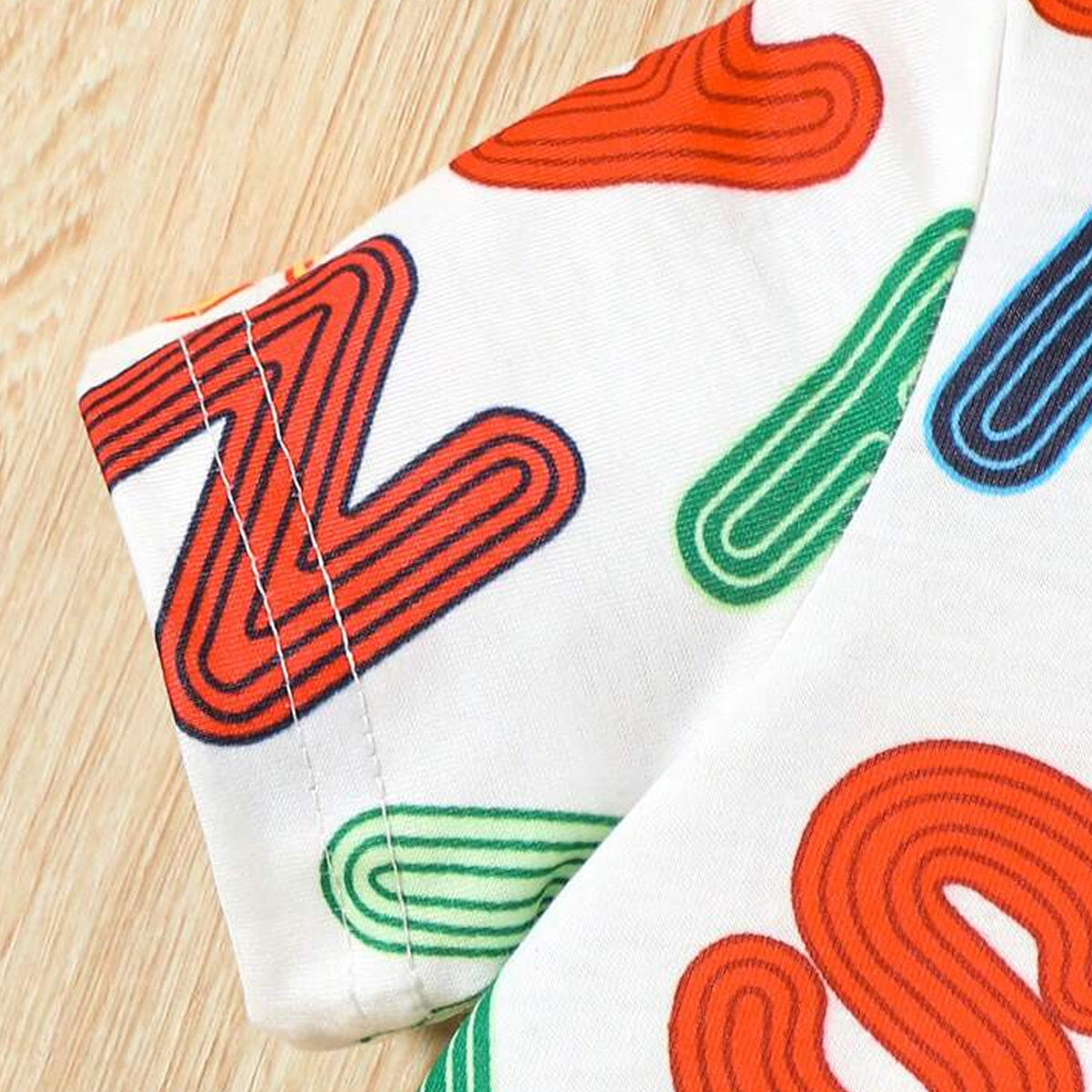 venutaloza Kids White Letters Casual T-Shirt & Shorts Two Piece Set For Boys.