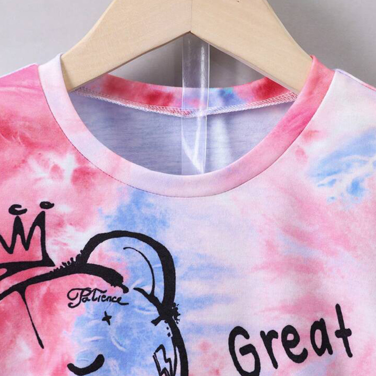 Venutaloza Kids HYPME Tie Dye Bear & letters Graphic Casual T-Shirt & Shorts Two Piece Set For Boys.