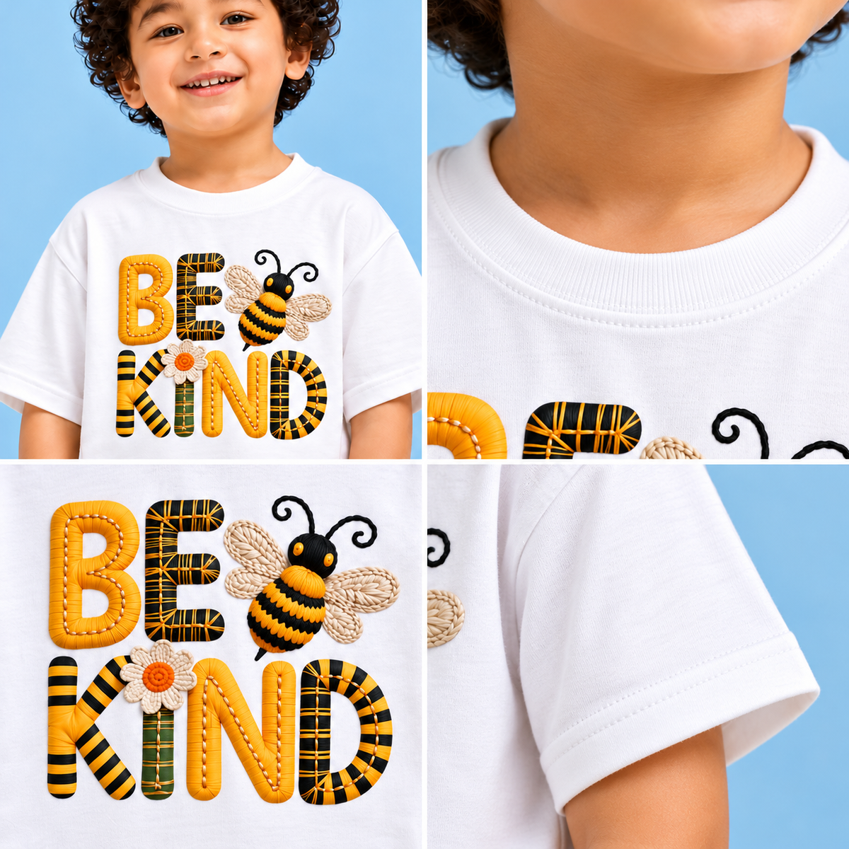 Venutaloza Organic COTTON Be Kind Print Round Neck Half Sleeve T-Shirt for Unisex.