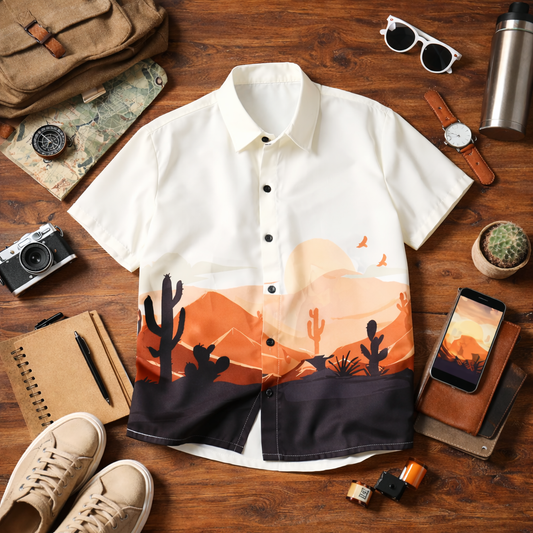 Venutaloza Sunshine Day Print Short Sleeve Shirt For Boy.
