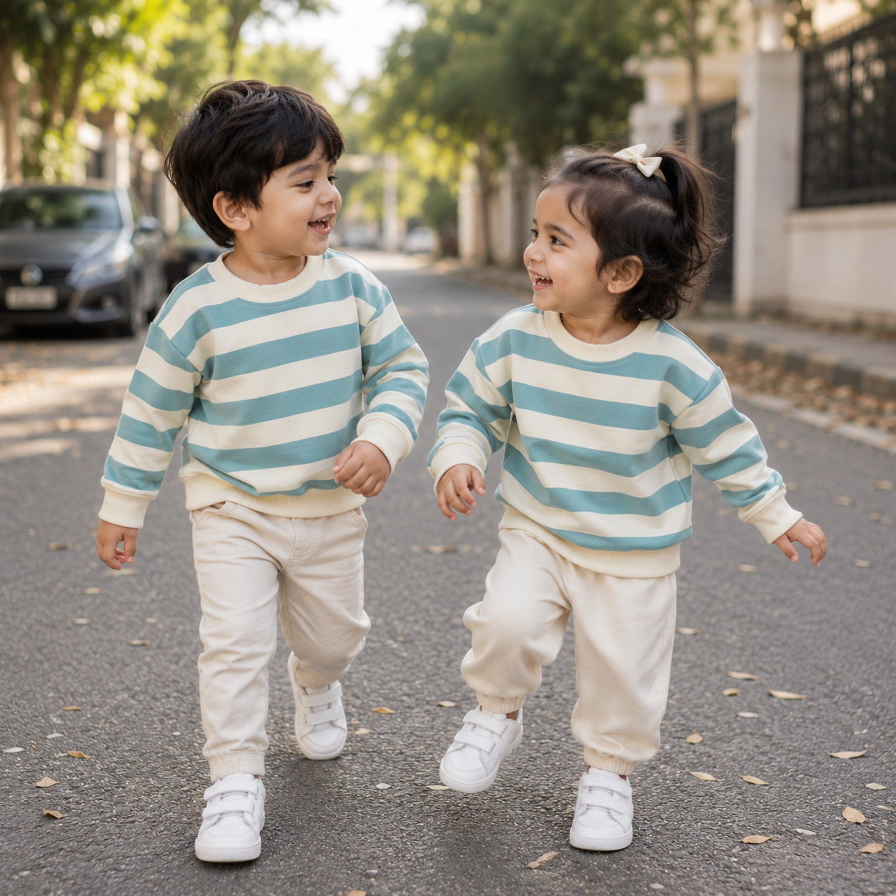 Venutaloza Stylish Full Sleeve Round Neck Stripe Tee T-Shirt For Baby Girl's.