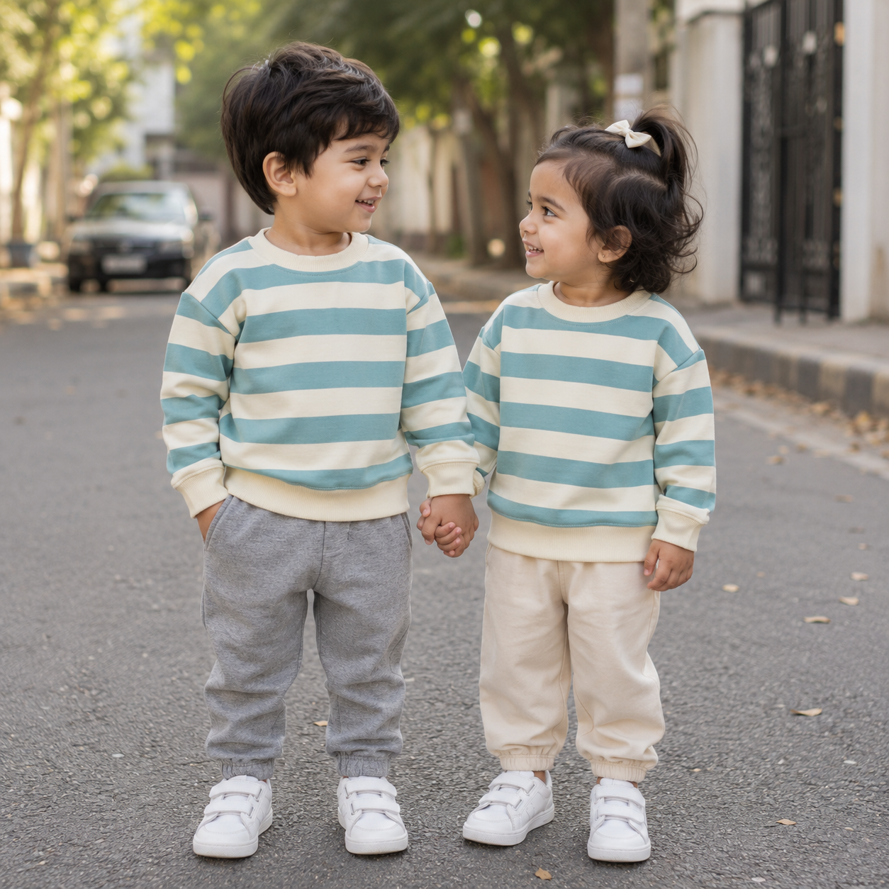 Venutaloza Stylish Full Sleeve Round Neck Stripe Tee T-Shirt For Baby Girl's.