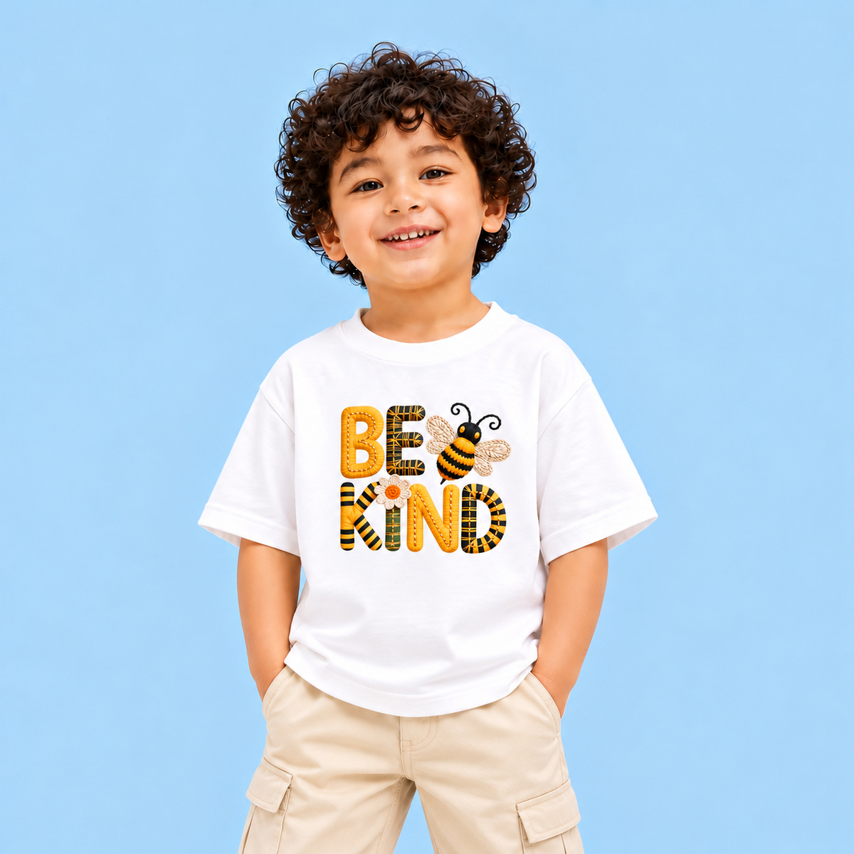 Venutaloza Organic COTTON Be Kind Print Round Neck Half Sleeve T-Shirt for Unisex.