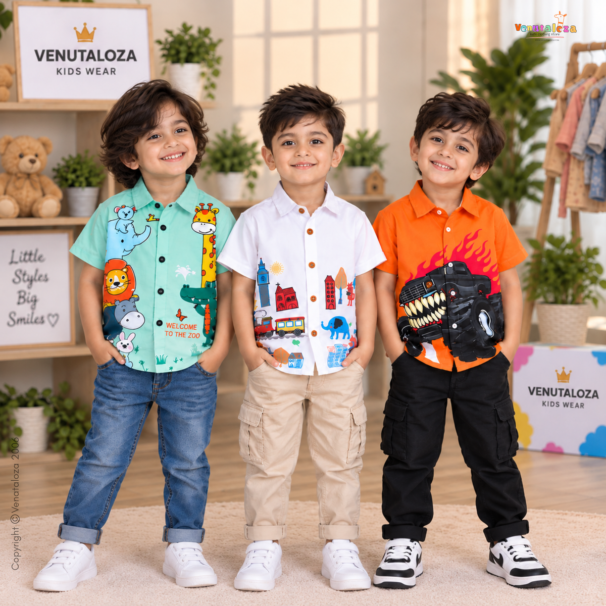 Boy's New Fashion Designer Button Front (Combo Pack Of 3) Shirt For Boy.