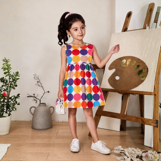 BabyGirl's Multicolour Round Stylish Frocks & Dresses for Kids.