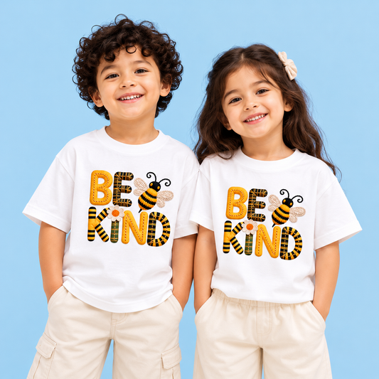 Venutaloza Organic COTTON Be Kind Print Round Neck Half Sleeve T-Shirt for Unisex.