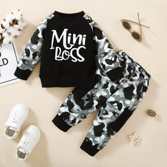 Venutaloza Baby Set Letter Graphic Print_Cami & MINI_BOSS Letter (Combo Pack Of 2) T-Shirt & Pants.