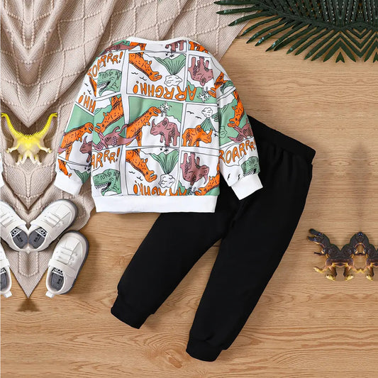 Venutaloza Baby Set Dinosaur & Letter Graphic Print & Cami T-shirt & Pants.