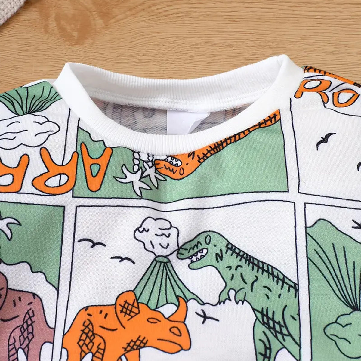 Venutaloza Baby Set Dinosaur & Letter Graphic Print & Cami T-shirt & Pants.