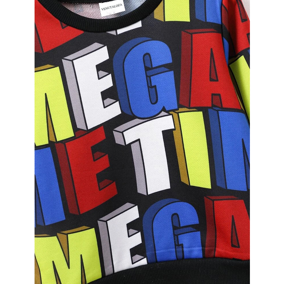 Venutaloza Letters Stripe Full Sleeve Round Nick Tee T-Shirt For Boy's & Girl's.