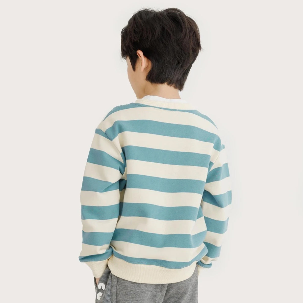 Venutaloza Full Sleeve Round Neck Stripe Tee T-Shirt For Boys.