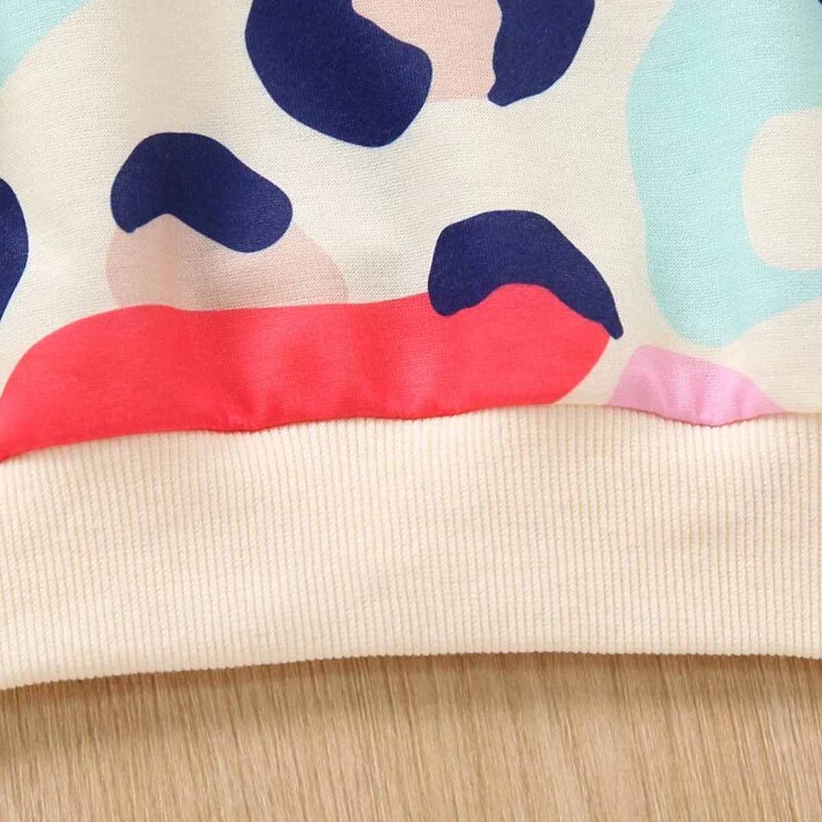 Venutaloza Autumn Solid Color Block T-Shirt For Baby Girl's..
