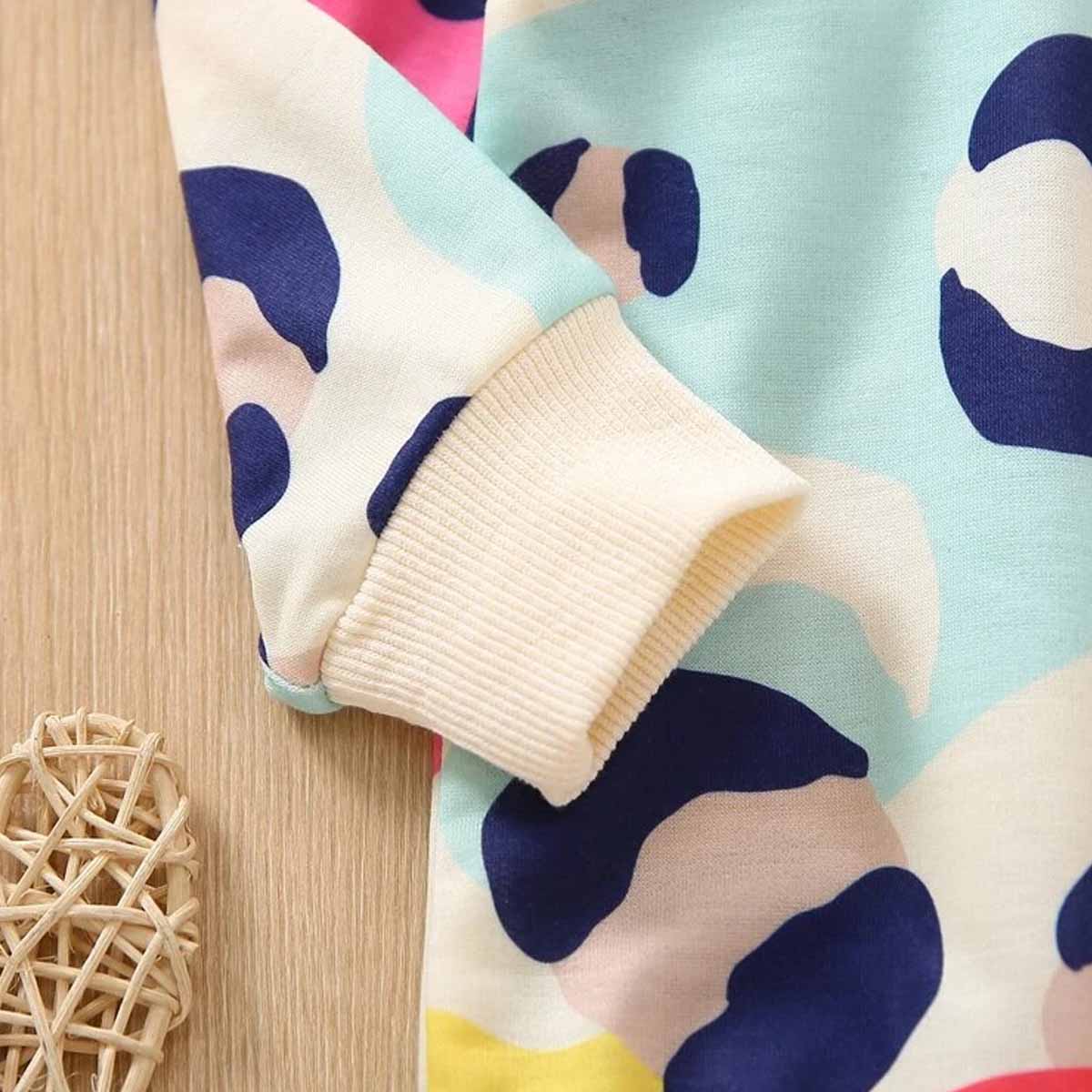 Venutaloza Autumn Solid Color Block T-Shirt For Baby Girl's..