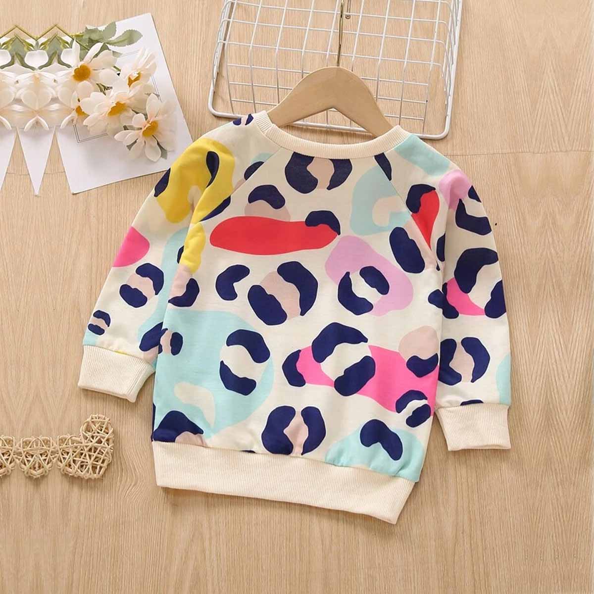 Venutaloza Autumn Solid Color Block T-Shirt For Baby Girl's..