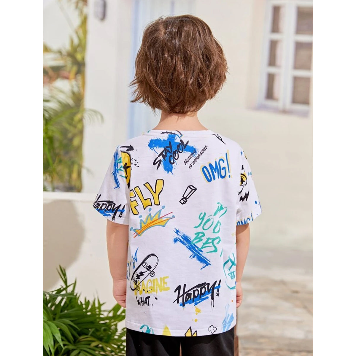 VENUTALOZA Boy's Letters Graphic & Cartoon Graphic (Combo Pack of 2) T-shirt For Boys & Girls..