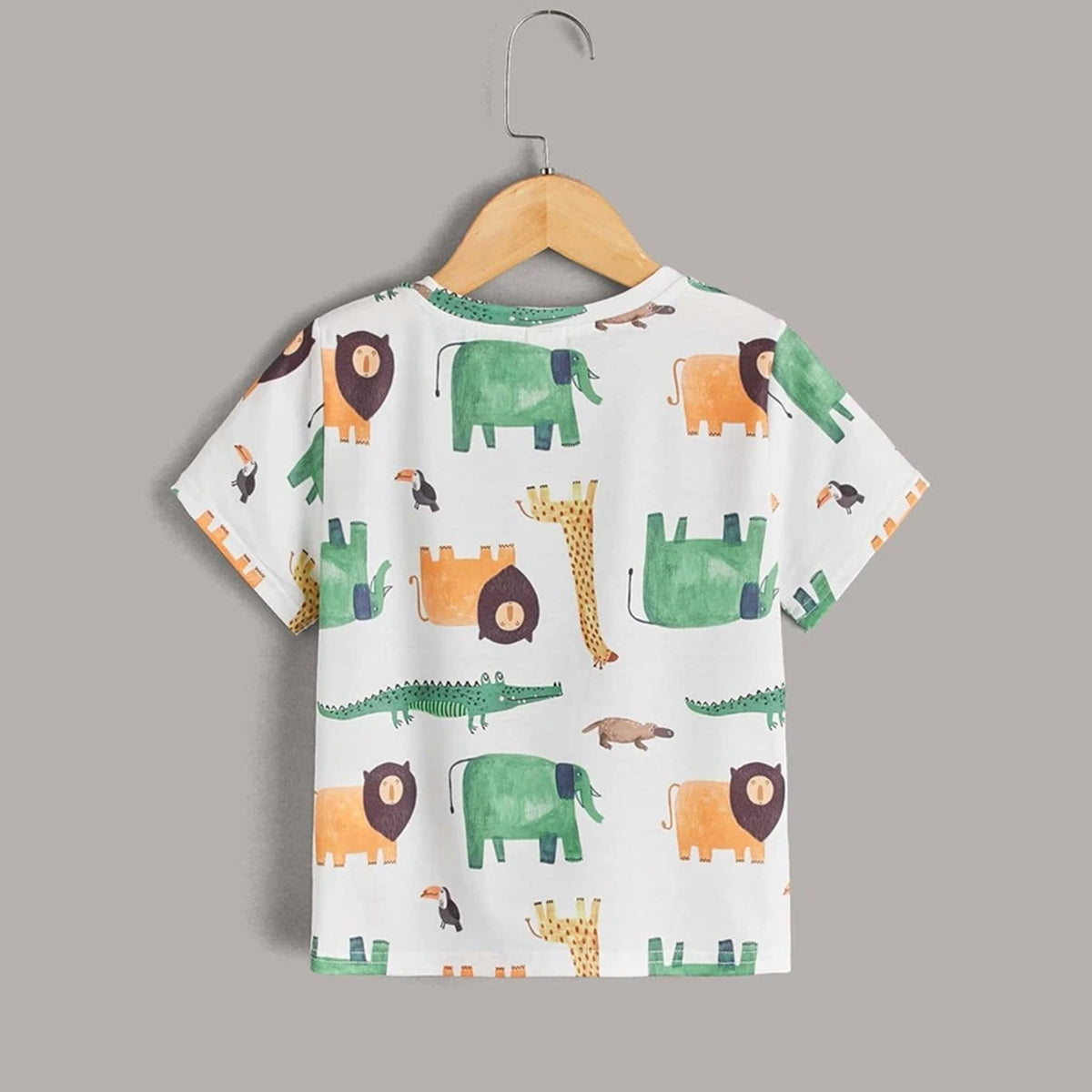 Venutaloza Multicolour & Animal_Patterns (Combo Pack of 3) T-shirt For Baby Girls.