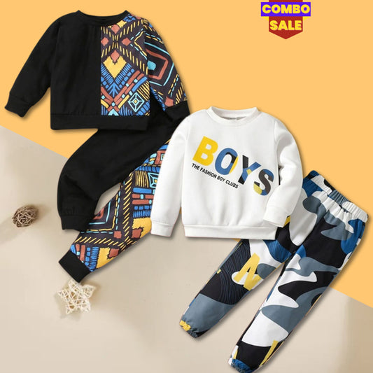 Venutaloza Stylish Baby Set Black Graphic Print & Color-Block Letter (Combo Pack Of 2) T-Shirt & Pants.