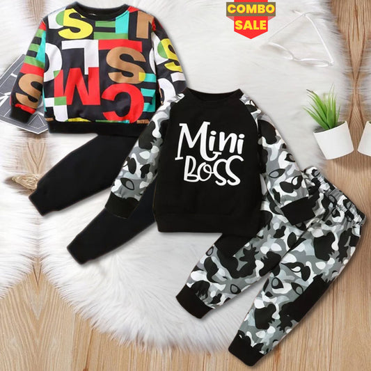 Venutaloza Baby Set Letter Graphic Print_Cami & MINI_BOSS Letter (Combo Pack Of 2) T-Shirt & Pants.