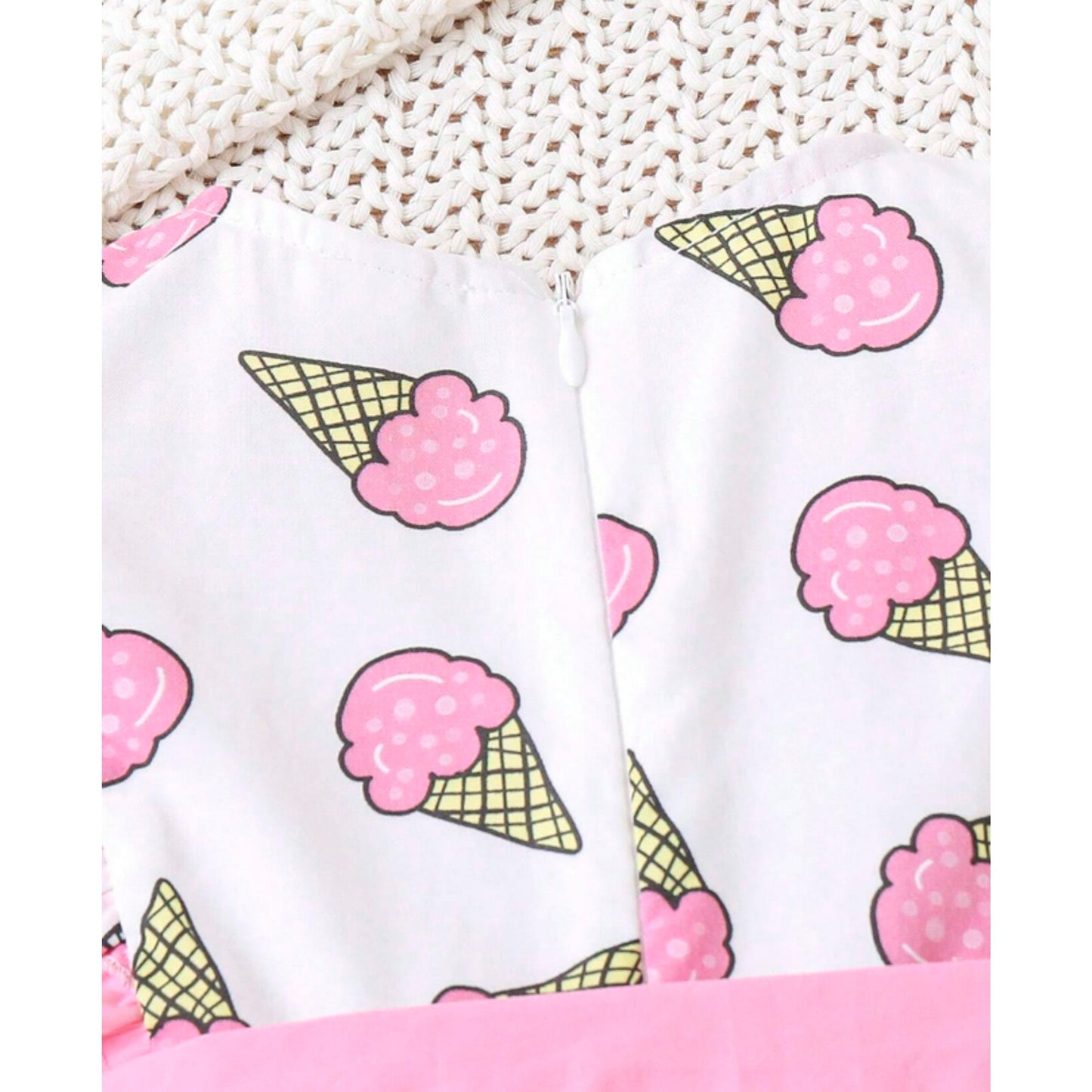 Baby Ice cream designer Dress With Bowknot Decoration For Girls.