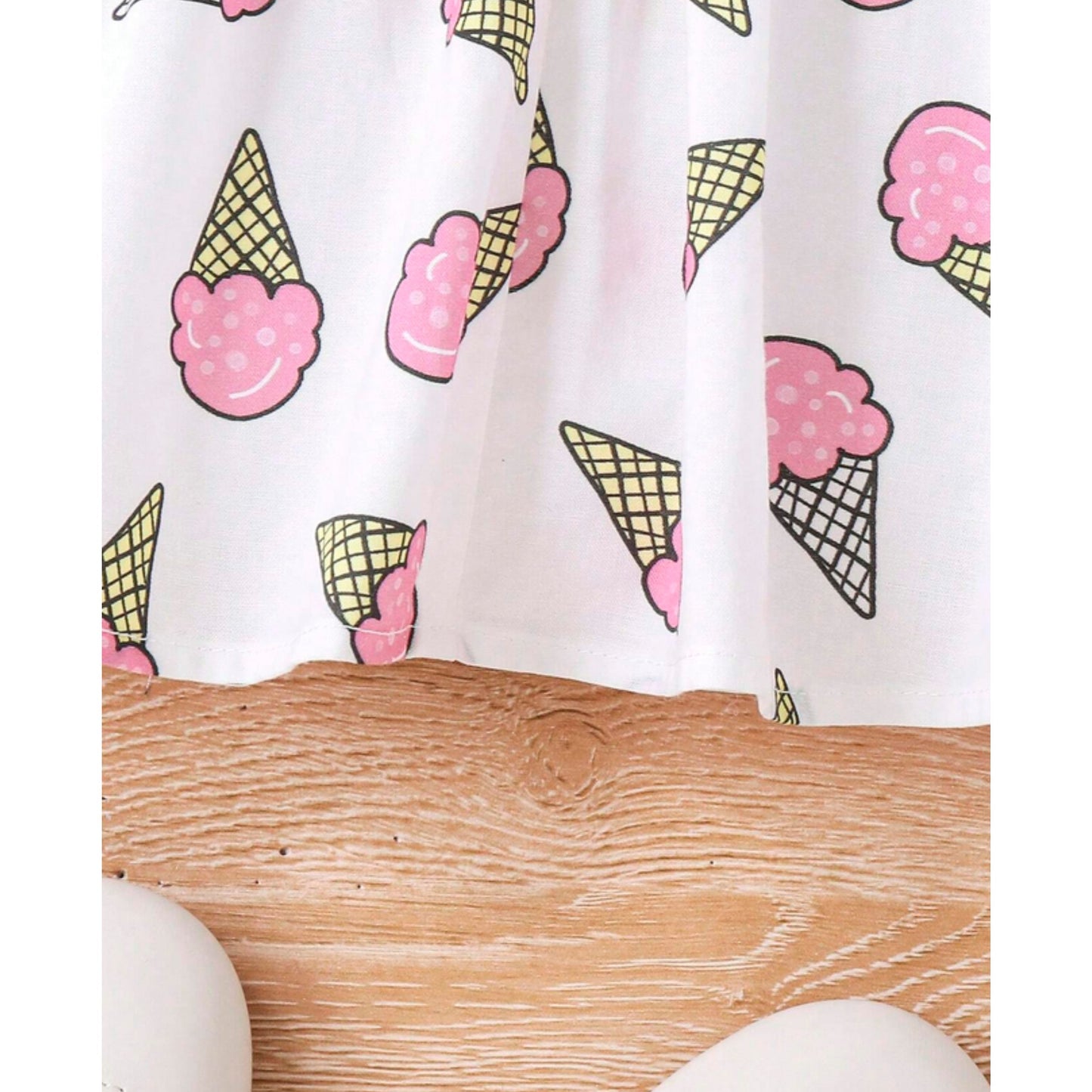 Baby Ice cream designer Dress With Bowknot Decoration For Girls.