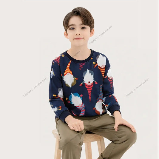 Venutaloza Full Sleeve Round Nick Sewing Patterns Stripe Tee T-Shirt For Boy's & Girl's.