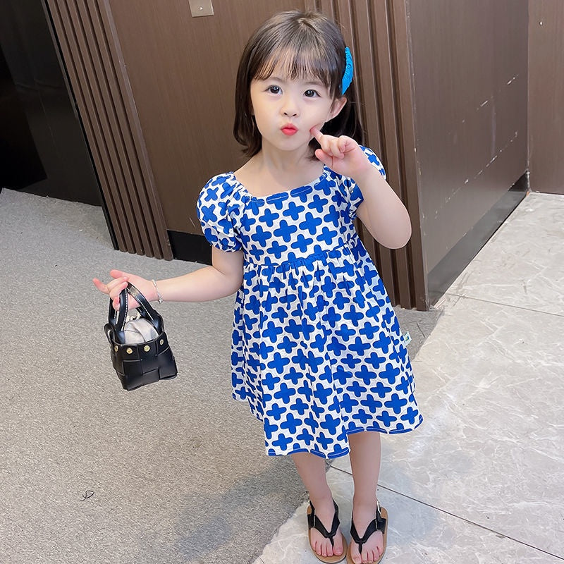 Baby Girl Cotton Blue Mark Designer Frocks & Dresses for Kids.