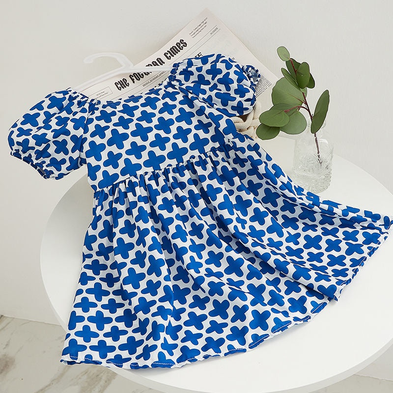 Baby Girl Cotton Blue Mark Designer Frocks & Dresses for Kids.