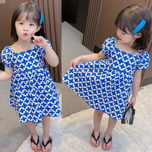 Baby Girl Cotton Blue Mark Designer Frocks & Dresses for Kids.