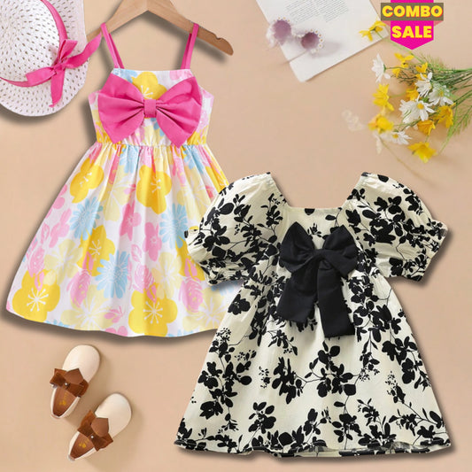 Princess Baby Floral tunic Dress (Combo Pack Of 2) for Baby Girls.