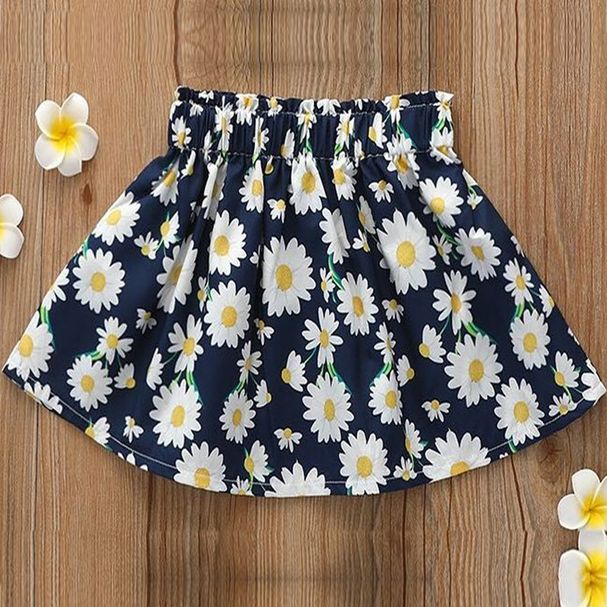Venutaloza Toddler Girls Floral Print Elastic Waist Skirt.,