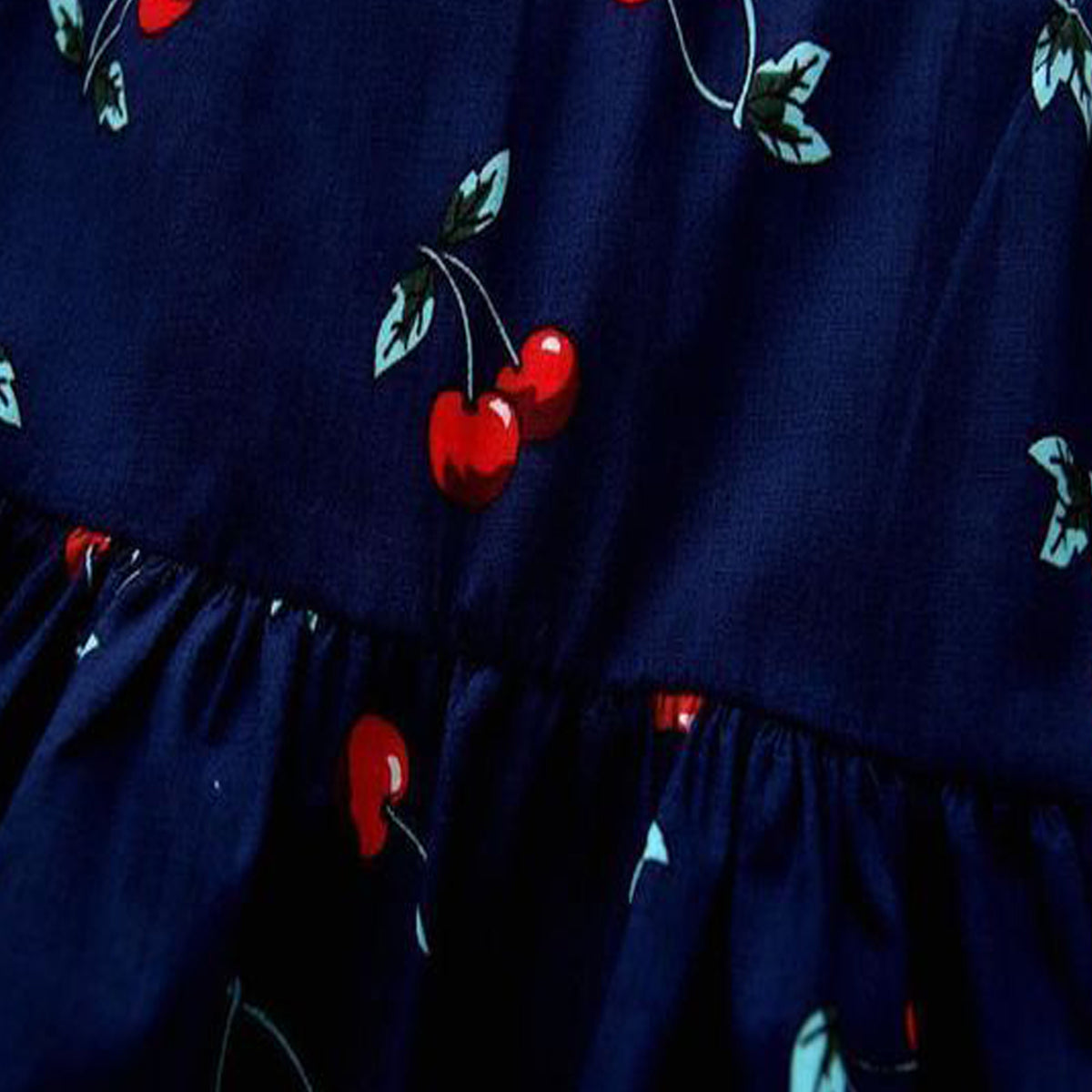 Kids Stylish Blue Cherry Print Frock Dress for Baby Girl.