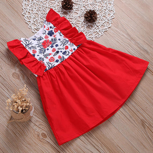 BabyGirl's Cotton Red Designer Frocks & Dresses for Kids.