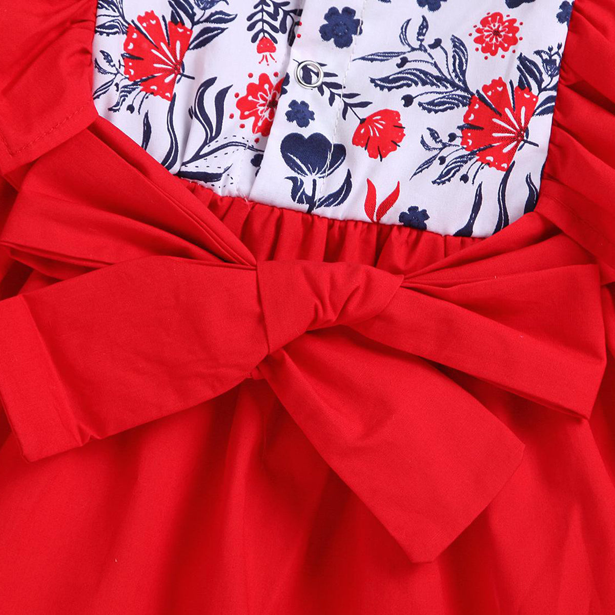 BabyGirl's Cotton Red Designer Frocks & Dresses for Kids.