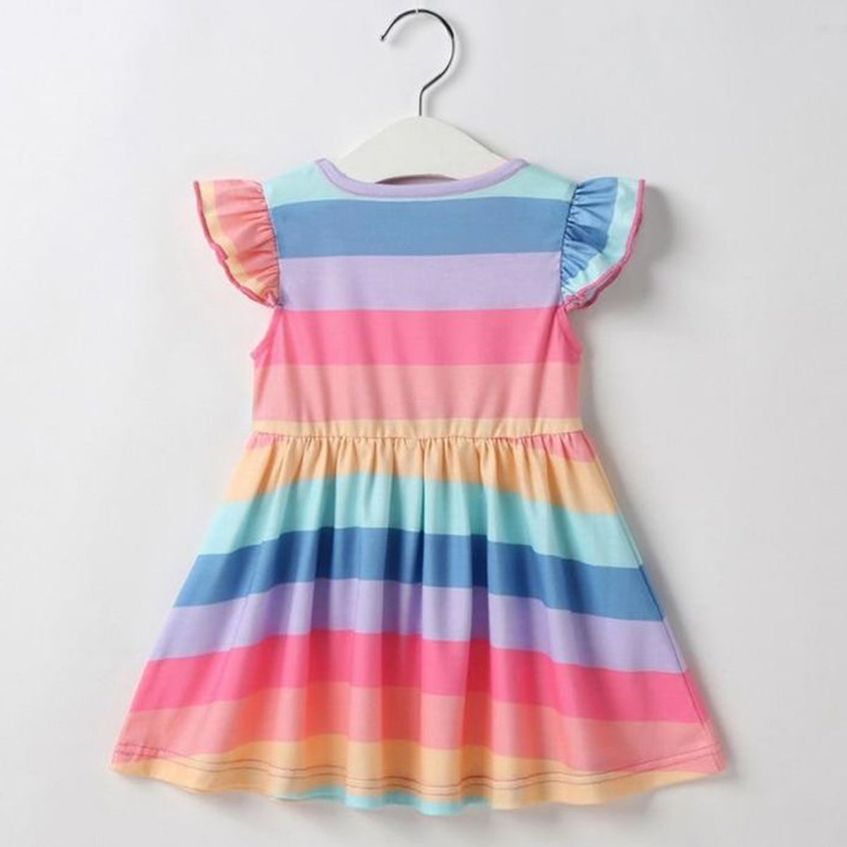 Princess Stylish Designer Blue Floral Wrap Set & Multicolor Lines Dresses & Frocks Combo for Baby Girls.