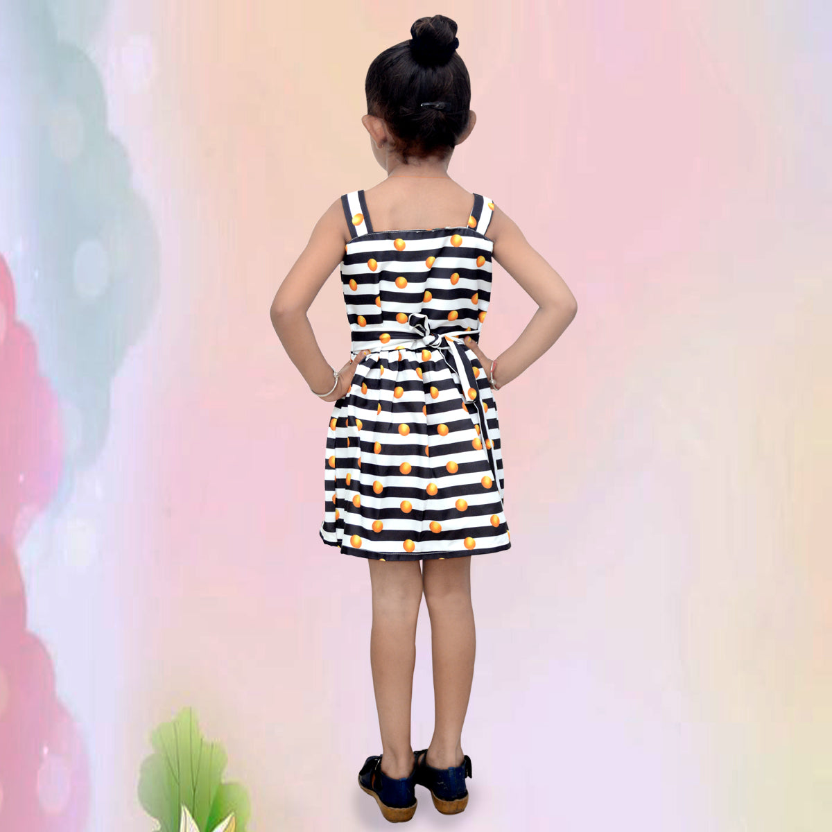 BabyGirl's Stylish Cotton Black Line Frocks & Dress for Kids.