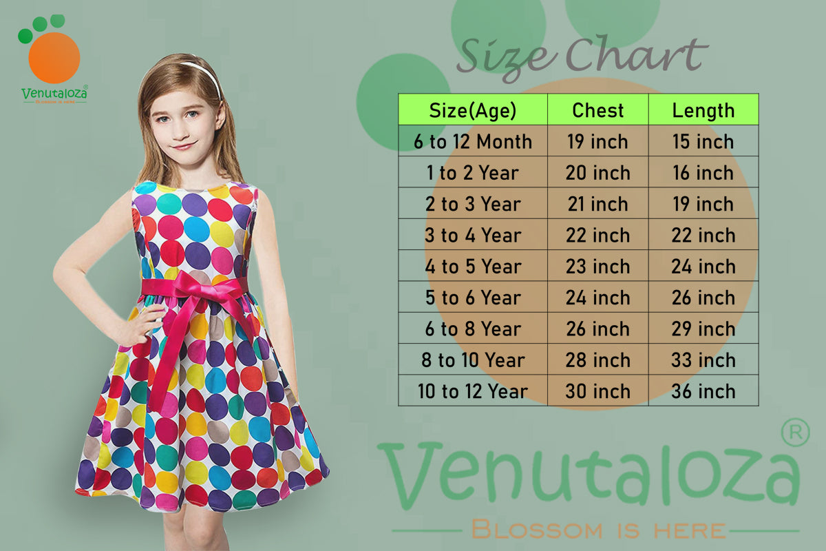 Venutaloza BabyGirl's Multicolour Round Stylish Frocks & Dresses for Kids.