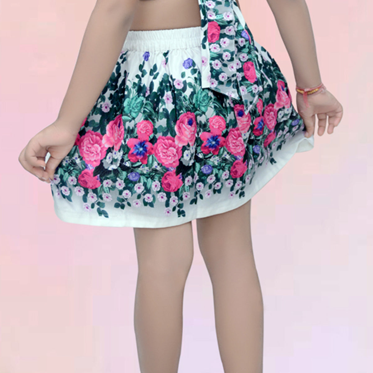 Toddler Girls Floral Print Waist Skirts.