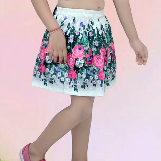 Toddler Girls Floral Print Waist Skirts.