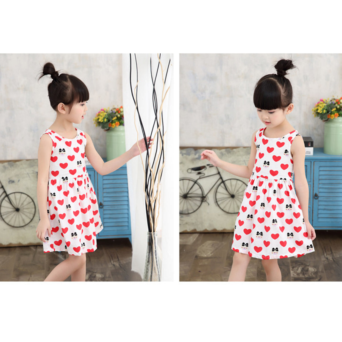 Princess BabyGirl's Cotton Heart Micky Cartoon Designer Frocks & Dresses for Kids.