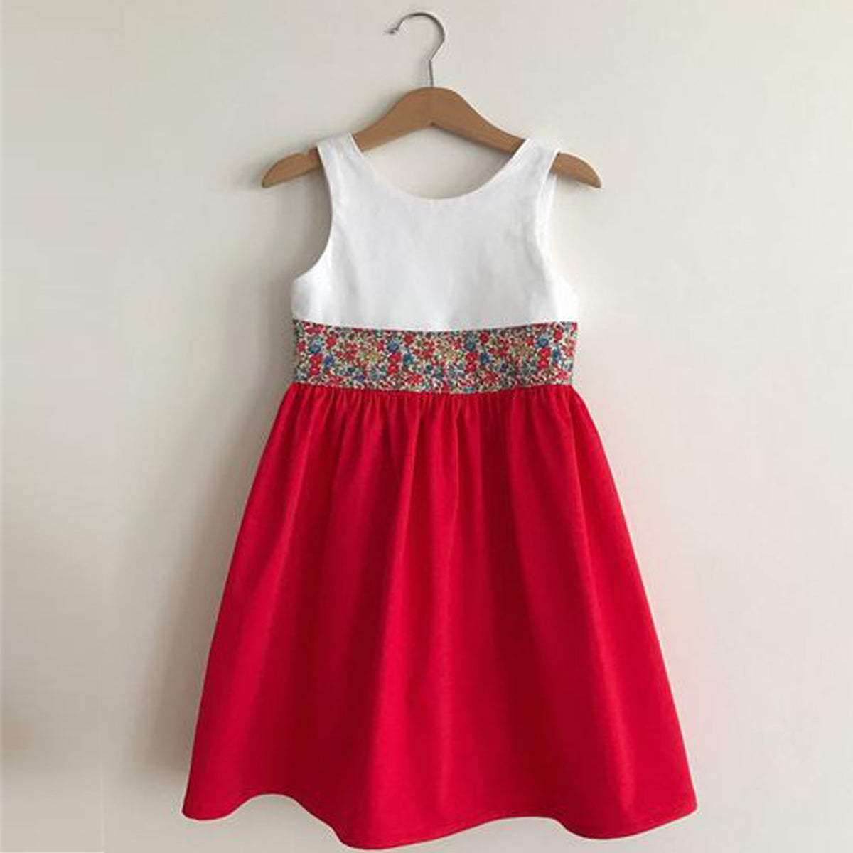 Venutaloza Princess BabyGirl's Stylish White Red Multicolor Floral Designer Midi Frock_ Dresses for Baby Girl.