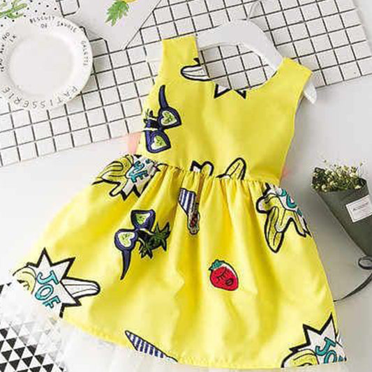 Kids Stylish Designer Yellow Frock & Dresses for Baby Girl.