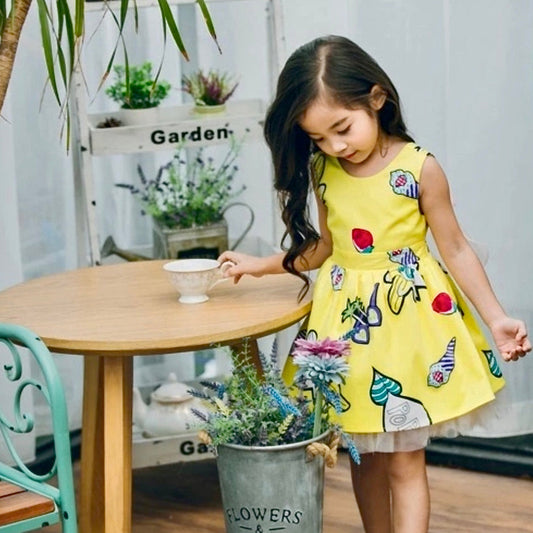 Kids Stylish Designer Yellow Frock & Dresses for Baby Girl.