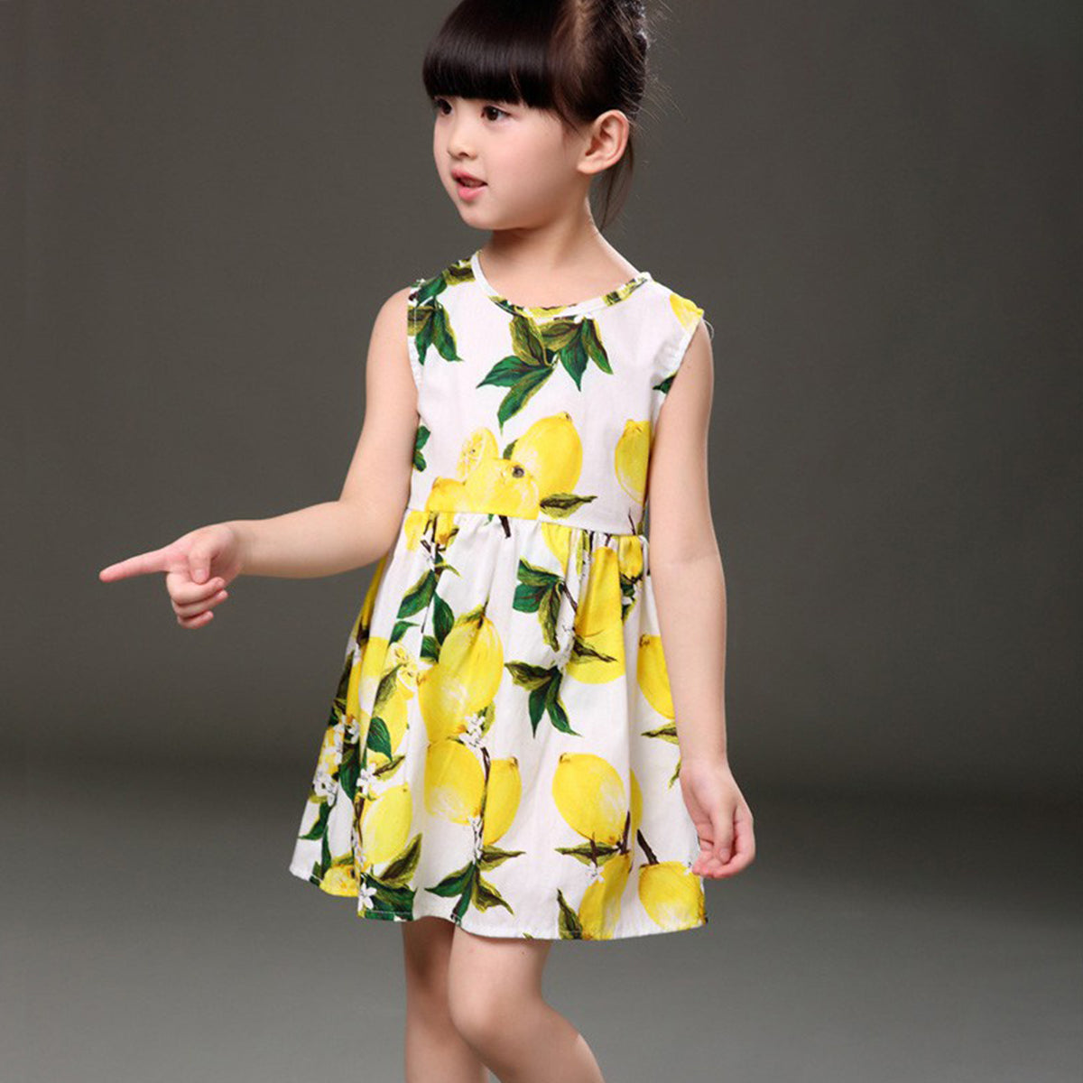 BabyGirl's Princess Stylish Cotton Yellow Multicolor Designer Frocks & Dresses for Kids.