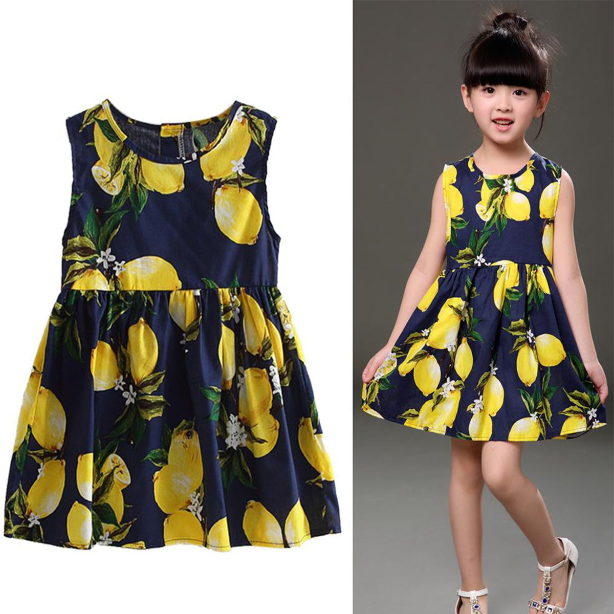 BabyGirl's Stylish Cotton Black Floral Multicolor Frocks & Dresses for Kids.