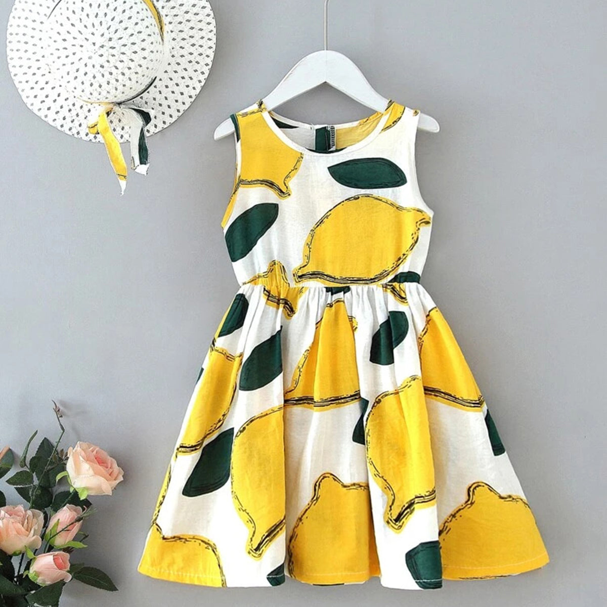 BabyGirl's Stylish Yellow Lemon & Black Lemon Tunic Dresses_Frocks (Combo Pack Of) 2 for Kids.