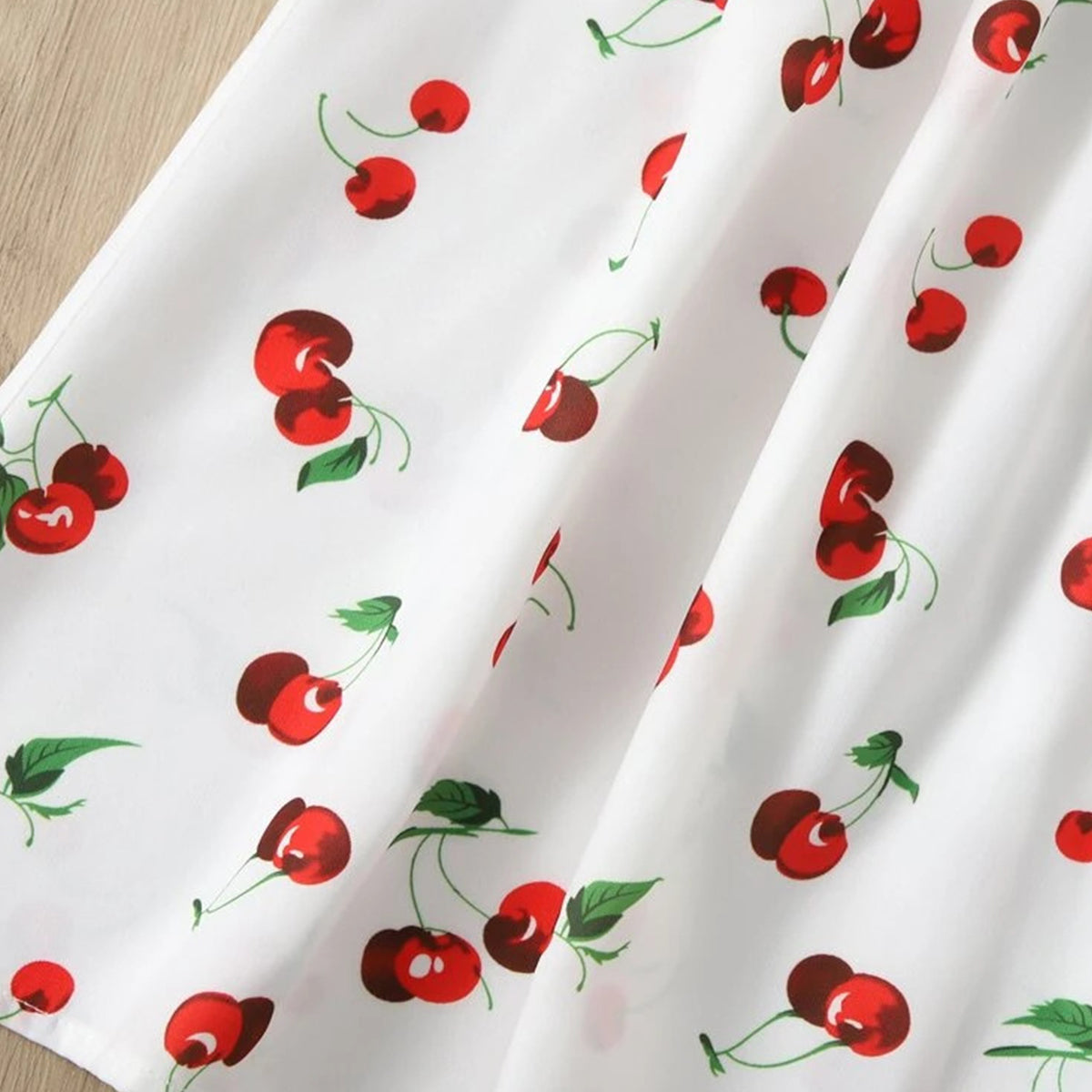 BabyGirl's Cotton Stylish Red Cherry Designer Frocks & Dresses for Kids.