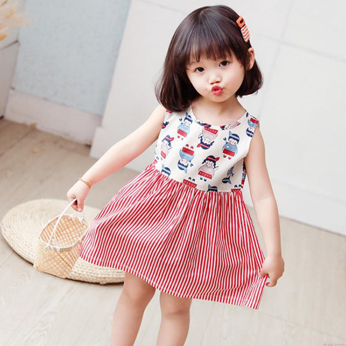 BabyGirl's Stylish Cotton Barbie doll-Lining Designer Frocks & Dresses for Kids.