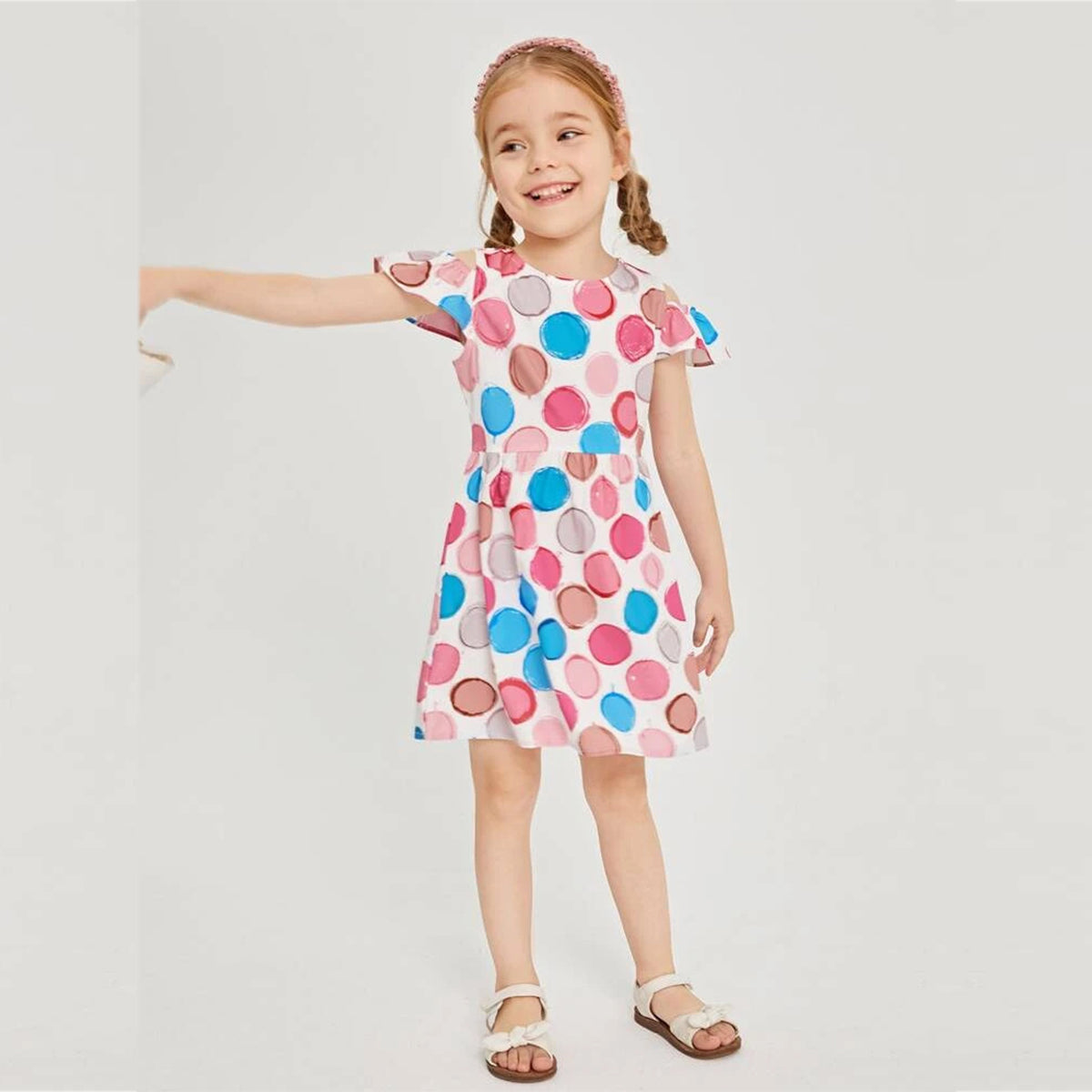 Kids New Fashion Multicolor Round Frock & Dress for Baby Girls.