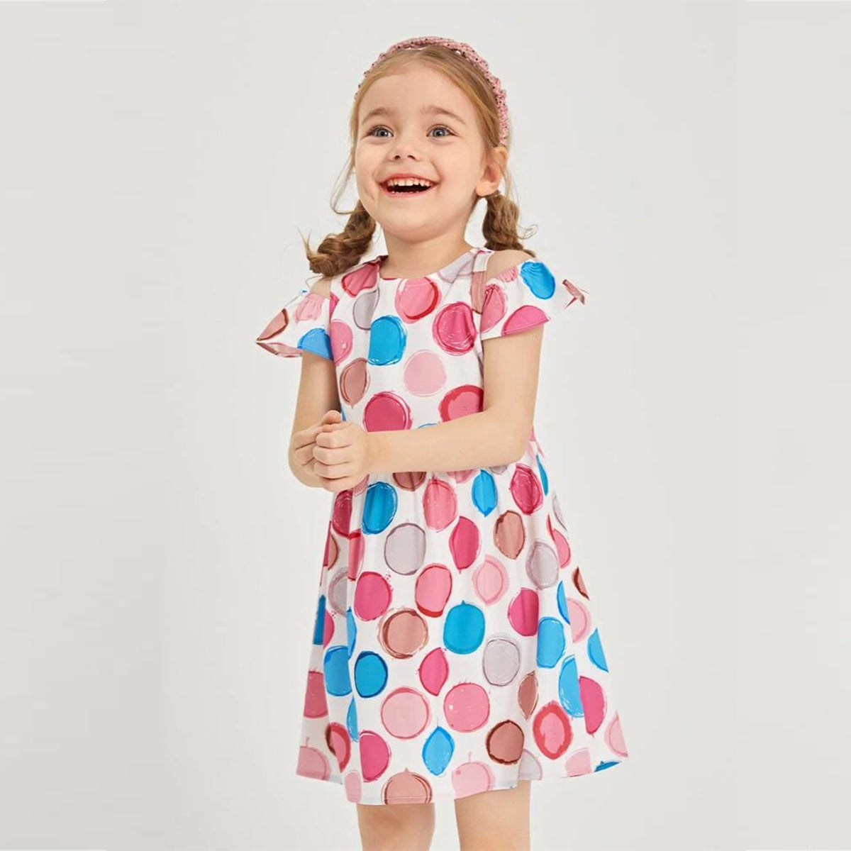 Kids New Fashion Multicolor Round Frock & Dress for Baby Girls.